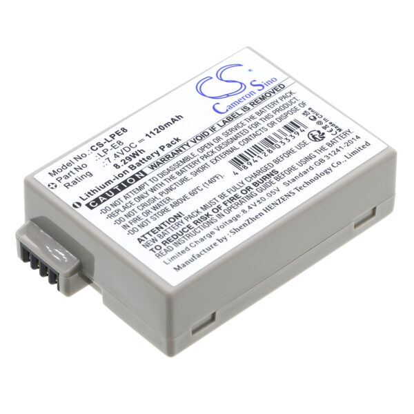 1120mAh for Canon EOS 550D,Rebel T2i,EOS 600D,EF-S,EOS Kiss X4,EOS Kiss X5,EOS Rebel T2i,EOS Rebel T3i,EOS 650D,EOS 700D-0