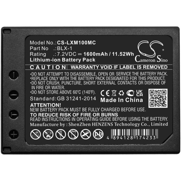 1600mAh for Olympus OM SYSTEM OM-1,OM-1 Mirrorless-114995
