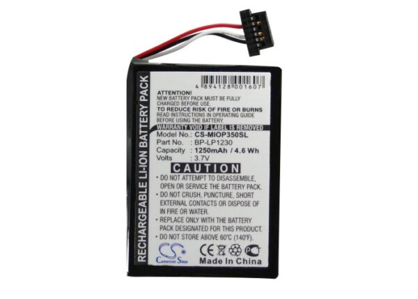 1250mAh for DUNLOP NAVI 6000-120146