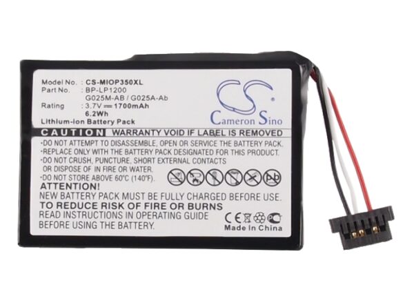 1700mAh for Medion MD95157,MD95243,MD95300,MD96220 Mobile GPS,MD96449,MDPNA 150,MDPNA 470,P4210,P4410-120152