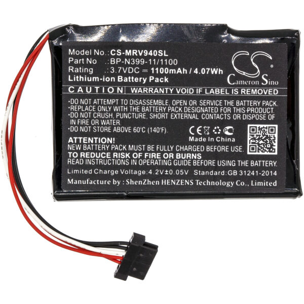 1100mAh for Magellan RoadMate RV 9490T-LMB-119303