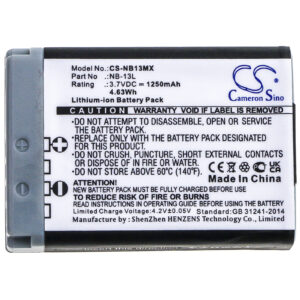 1250mAh for Canon Powershot G7X,Powershot G5X,Powershot G9X,Powershot G7X MARK 2,Powershot SX720HS,PowerShot G7X II,PowerShot G7X M2,PowerShot G7X M3,PowerShot G5X M2,PowerShot G9X M2-115027