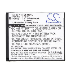850mAh for Canon Digital IXUS 200 IS,Digital IXUS 95 IS,IXUS 105,IXUS 210,IXUS 85 IS,IXY 110 IS,IXY DIGITAL 25 IS,PowerShot D10,PowerShot S90,PowerShot SD1200 IS-115986