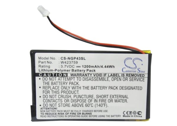 1200mAh for Navgear StreetMate GP-43-119991