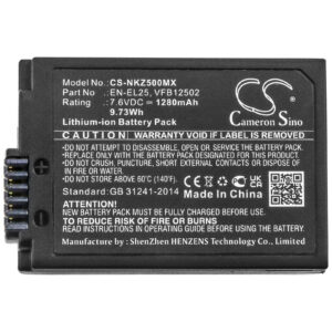 1280mAh for Nikon Z50,Z50 ZFC,Z30,Z FC Mirrorless-115023