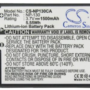 1500mAh for Casio Exilim EX-H30,EX-ZR100,Exilim EX-H30BK,Exilim EX-ZR200,Tryx,Exilim EX-ZR1100,Exilim EX-ZR1200,Exilim EX-ZR700WE,Exilim EX-FC300S,Exilim EX-H35-115366