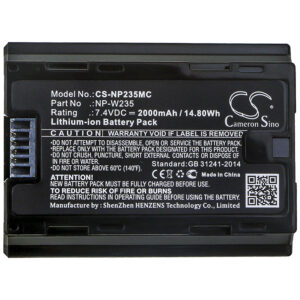 2000mAh for Fujifilm X-T4,GFX100S,GFX50S II,X-H2S-115070