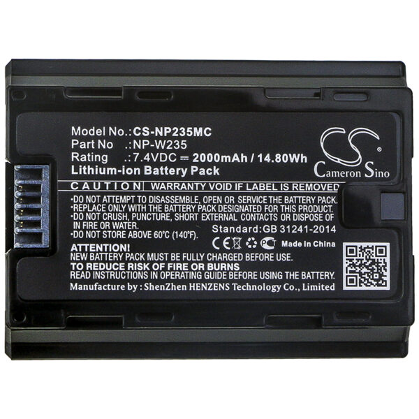 2000mAh for Fujifilm X-T4,GFX100S,GFX50S II,X-H2S-115070