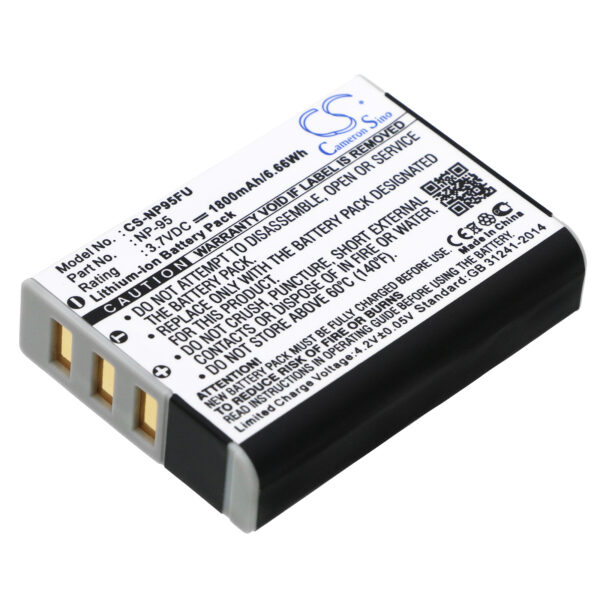 Replaces battery for Fujifilm NP-95, 1800mAh-0 Replaces battery for Fujifilm NP-95, 1800mAh-0