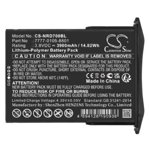 3900mAh for NCR Orderman 7,7 MSR,7777-01YY-116371