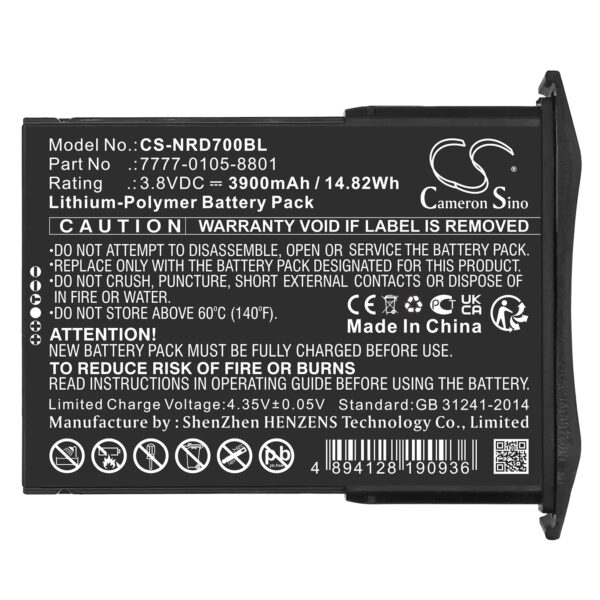 3900mAh for NCR Orderman 7,7 MSR,7777-01YY-116371