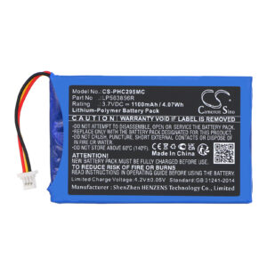 Replacement Battery for Philips HD CAM 295, Li-Polymer 1100mAh-114876