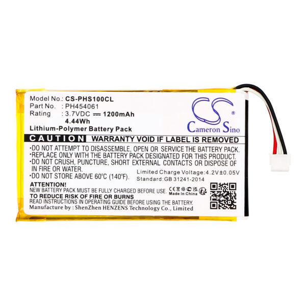 1200mAh for Philips S10A,S10A/38,S10H-117327