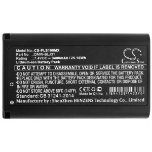 3400mAh for Panasonic Lumix S1,Lumix S1R,Lumix DC-S1,Lumix DC-S1R-115121