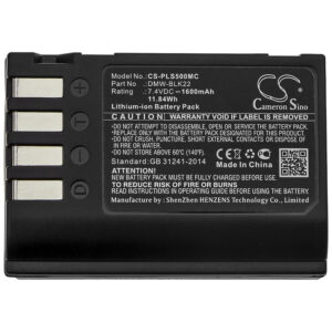 1600mAh for Panasonic Lumix DC-S5,Lumix DC-S5K,Lumix GH5,Lumix G9,Lumix GH5S-115067