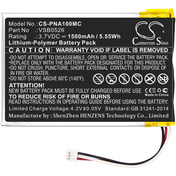 1500mAh for Panasonic HX-A100,HX-A1M,HX-A100-H,HX-A500,HX-A500-D,HX-A500-H-115045