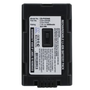 5400mAh for Panasonic AG-DVC62,NV-MX500,NV-MX350,NV-GX7,NV-DS30A,NV-DS29,AG-DVC60E,AG-DVX100AP,NV-MX350B,AG-HVX200P-0