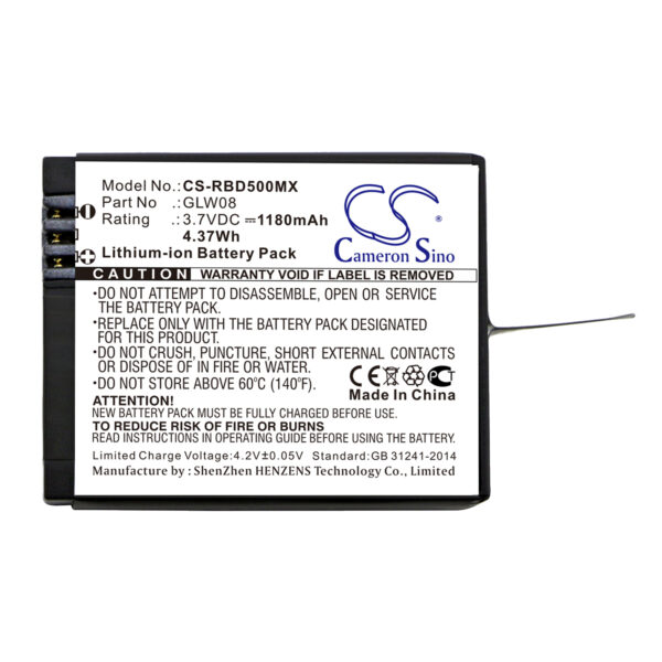 1180mAh for Rollei Actioncam 500,Actioncam 500 Sunrise-115229