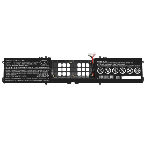 4500mAh for Razer Blade Pro 17 RTX 2080 Max Q,Blade Pro 17 RTX 2060,Blade Pro 17 2020,Blade Pro 17 2019,Blade 17 4K 120HZ RTX 3080 (2021),Blade 17 4K TOUCH 120HZ GEFORCE RTX 3080,Blade 17 FHD 360HZ RTX 3060(2021),Blade 17 FHD 360HZ RTX 3070(2021),Blade 17-122243