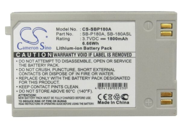 1800mAh for Samsung VP-X220L,SC-X300L,SC-X210WL,SC-X205L,SC-MM12,SC-MM11,SC-MM10,VP-X300L,VP-X210L,SC-X300-115800