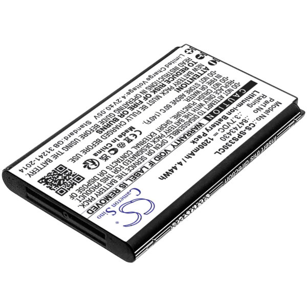 Replacement Battery for Spectralink S33, S33 DECT, S35, S37, BT229865, Lithium-ion 1200mAh-117027