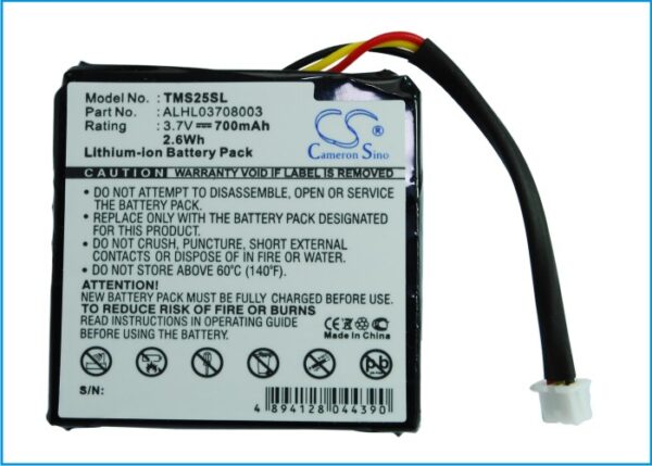 700mAh for TomTom Star 20,Star 25,4EN42,4EN.001.02,4EN52,4EV42,4EV52-119851