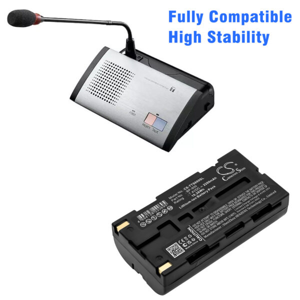 Replacement Battery for TOA BP-920, BP-900, TS-800,TS-801,TS-802,TS-900,TS-901,TS-902,TS-821,TS-822,TS-921,TS-922, Lithium-ion 2200mAh-121107