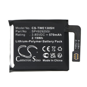 Replacement Battery for Ticwatch Pro 3, SP492929SI, Li-Polymer 570mAh-120394