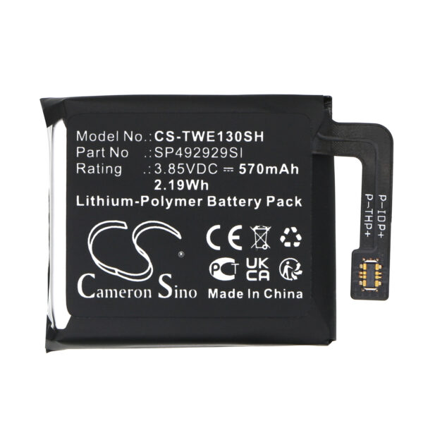 Replacement Battery for Ticwatch Pro 3, SP492929SI, Li-Polymer 570mAh-120394