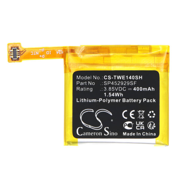 Replacement Battery for Ticwatch Pro, Pro 4G, Li-Polymer 400mAh-120399