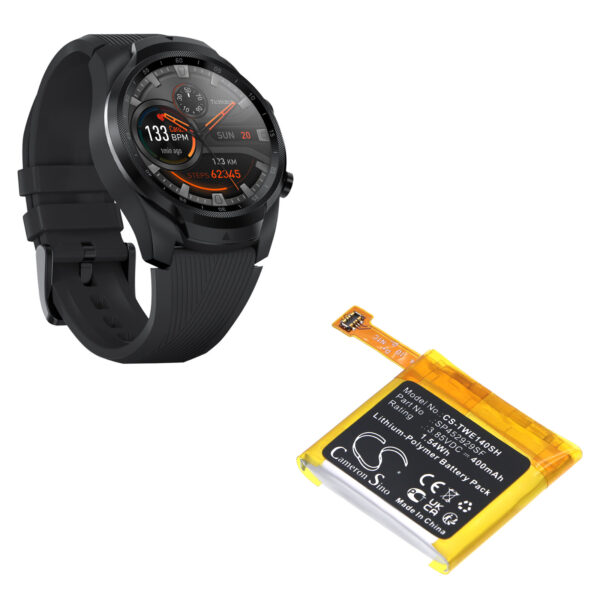 Replacement Battery for Ticwatch Pro, Pro 4G, Li-Polymer 400mAh-120401