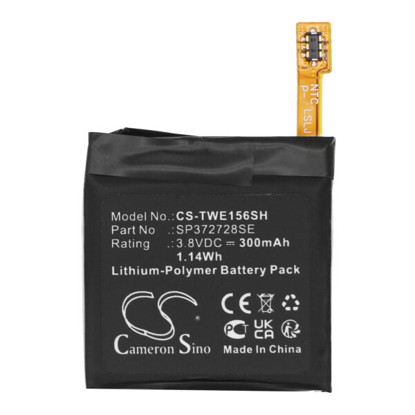 Replacement Battery for Ticwatch 2, 2E, 2S, WE11056, Li-Polymer 300mAh-120404