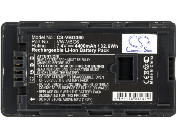 4400mAh for Panasonic HDC-HS300,HDC-TM300,HDC-HS250,HDC-SD100,HDC-HS100,HDC-HS20,HDC-TM20,HDC-SD20,HDC-SD9,HDC-HS9-115469