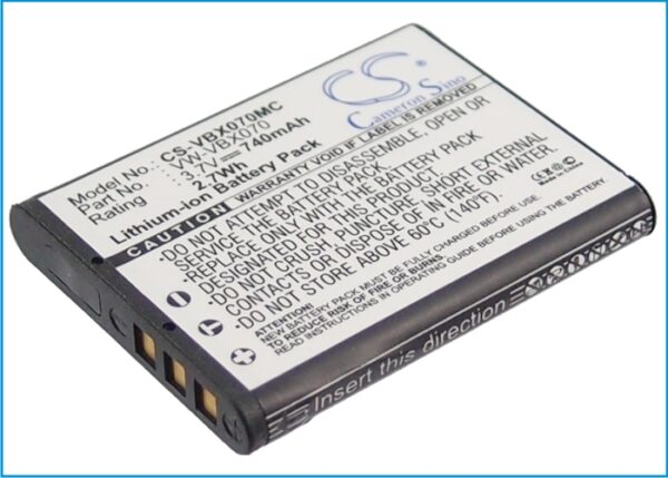 740mAh for Panasonic HX-WA10,HX-DC1,HX-DC10,HX-DC15,HX-DC10EB-K,HX-DC10EF-K,HX-DC1EB-H,HX-DC1EB-K,HX-DC1EB-R,HX-DC1EF-H-0