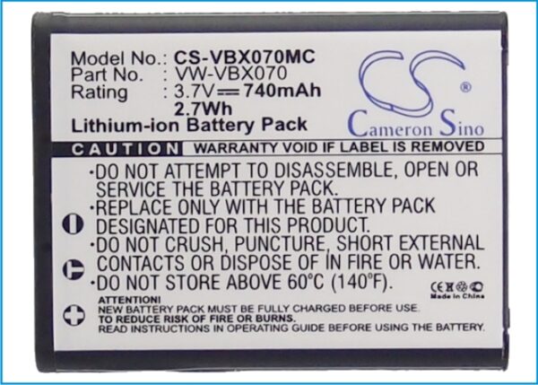 740mAh for Panasonic HX-WA10,HX-DC1,HX-DC10,HX-DC15,HX-DC10EB-K,HX-DC10EF-K,HX-DC1EB-H,HX-DC1EB-K,HX-DC1EB-R,HX-DC1EF-H-115256