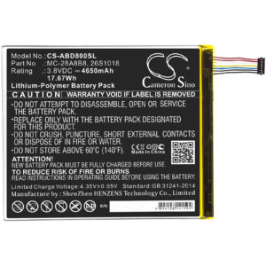 4650mAh for Amazon Kindle Fire HD 8,PR53DC-126840
