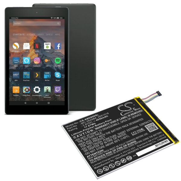 4650mAh for Amazon Kindle Fire HD 8,PR53DC-126843