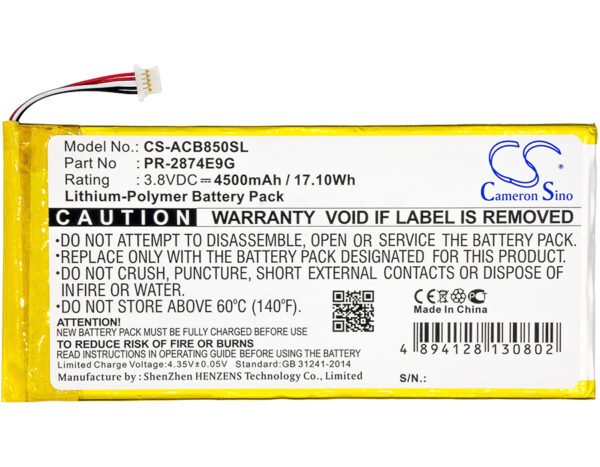 4500mAh for Acer Iconia One 8 B1-850,A6001,B1-850-K35X-126989