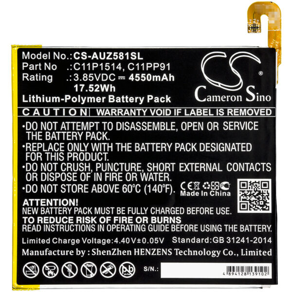 4550mAh for Asus Zenpad Z8,P008,ZT581KL,ZenPad 3 8.0,Z581KL,ZenPad Z8 XLTE-126891