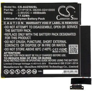 4550mAh for Asus Zenpad Z8S,ZT582KL,P00J-126816