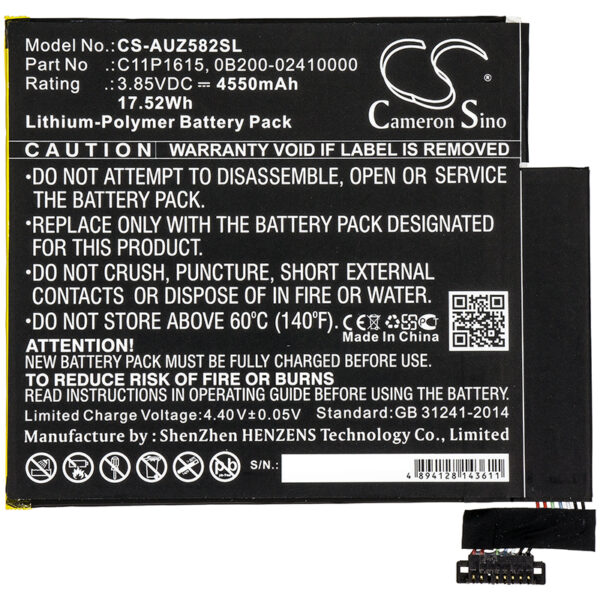 4550mAh for Asus Zenpad Z8S,ZT582KL,P00J-126816