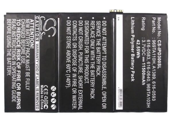11500mAh for Apple iPad 3,iPad 3 HD Wifi,MD510LL/A,MD513LL/A,MD511LL/A,MD514LL/A,MD512LL/A,MD515LL/A,MD520LL/A,MD519LL/A-127766