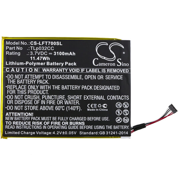 3100mAh for Alcatel One Touch Pixi 8 8.0 3G,9005X,OT-9005X,One Touch Pixi 3 8.0,One Touch Pixi 3 8.0 4G,OT-9023,OT-9023A,OT-9023X,Pixi 8 I220-126861