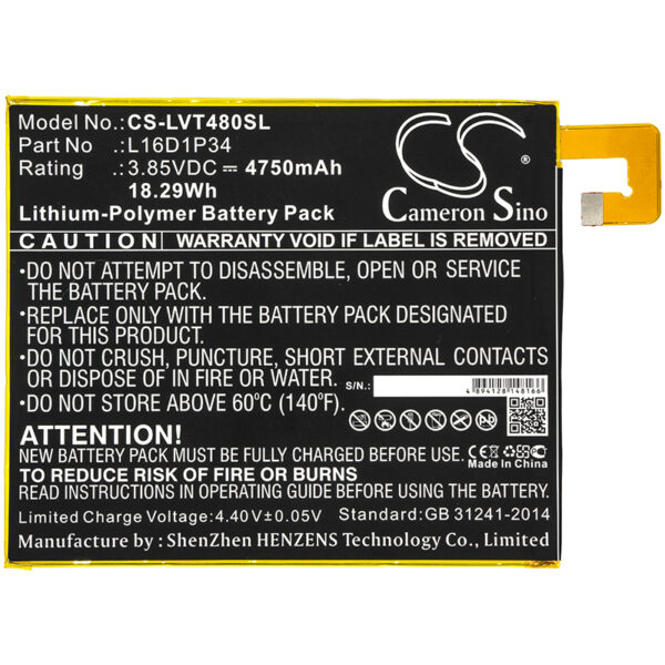 4750mAh for Lenovo Tab4 8,Tab4 8 Plus,TB-8704X,TB-8504X,TB-8504N-126773