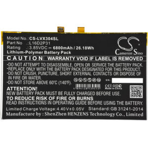 6800mAh for Lenovo Tab 4 10,Tab 4 10.1,TB-X304F,TB-X304F/L,TB-X304L,TB-X304F-ZA2J0030SE,TB-X304F/N,TAB4 10-ZA2J0030SE,TB-X605FC-126877