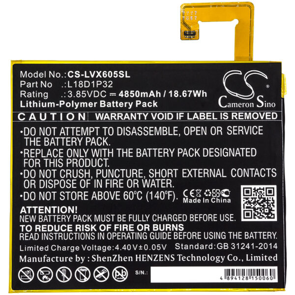 4850mAh for Lenovo Smart Tab M10,TB-X605F,X605,X605C-126763