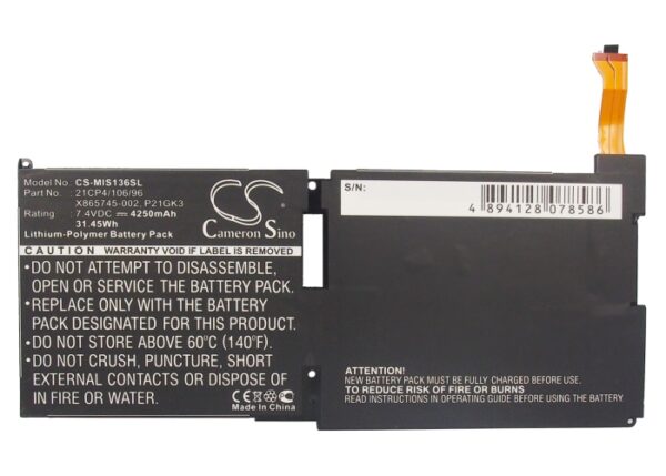 4250mAh for Microsoft Surface,Surface RT,9HR-00005,Surface Pro 2-127737