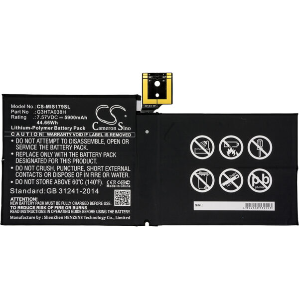 5900mAh for Microsoft Surface Pro 5,Surface Pro 5 1796-126873