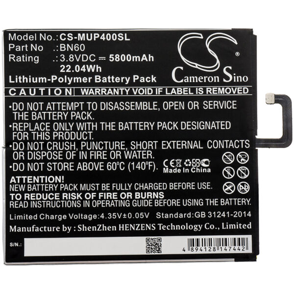 5800mAh for Xiaomi Mi Pad 4,Mi Pad 4 WiFi,M1806D9W,M1806D9E,Clover-126785