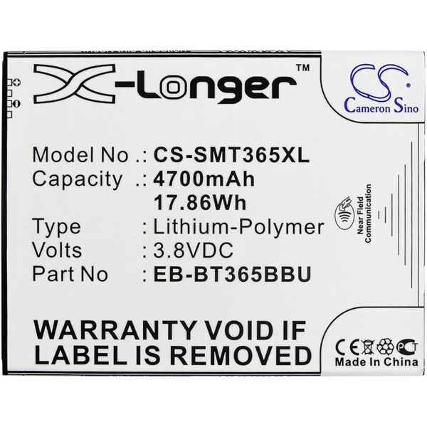 4700mAh for Samsung SM-T360,SM-T365,Galaxy Tab Active,Galaxy Tab Active 8.0,SM-T360NNGAXAR,SM-T360UD,SM-T365F0,Galaxy Tab Active 4G,Galaxy Tab Active 4G LTE,Galaxy Tab Active WiFi-126920